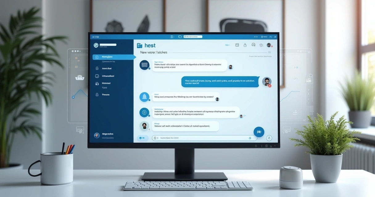 Plataforma digital com chatbot conversando com usuário na tela 