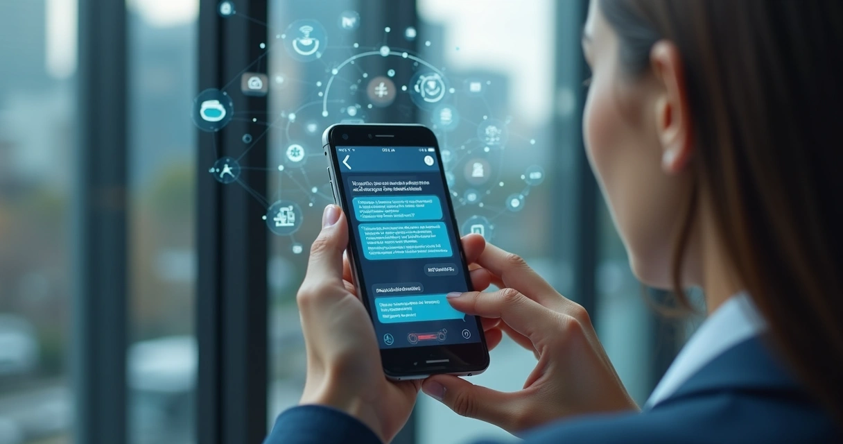 Chatbot conversando com cliente em interface digital 