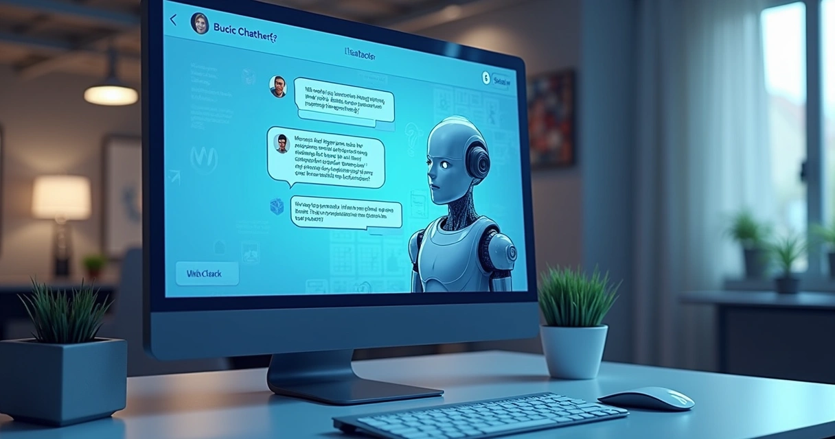 Chatbot conversando com usuário em janela de chat 