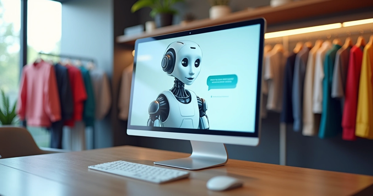 Chatbot atendendo cliente em e-commerce de moda