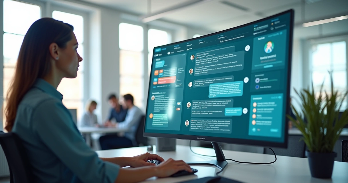 Painel de atendimento com chatbot de IA integrando vários canais de comunicação 