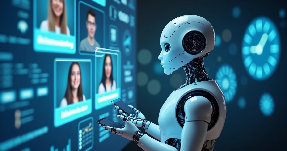 Chatbot conversando com clientes em uma tela digital moderna 