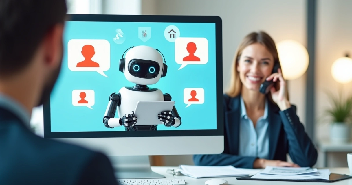 Chatbot inteligente interagindo com clientes na imobiliária 