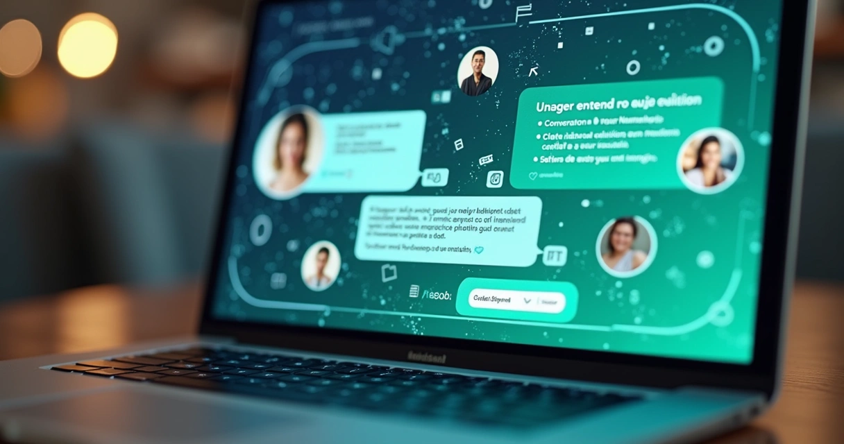 Interface digital mostrando chatbot e automação no atendimento WhatsApp imobiliário 