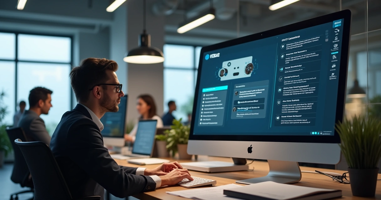 Chatbot conversando com usuário em tela de computador 
