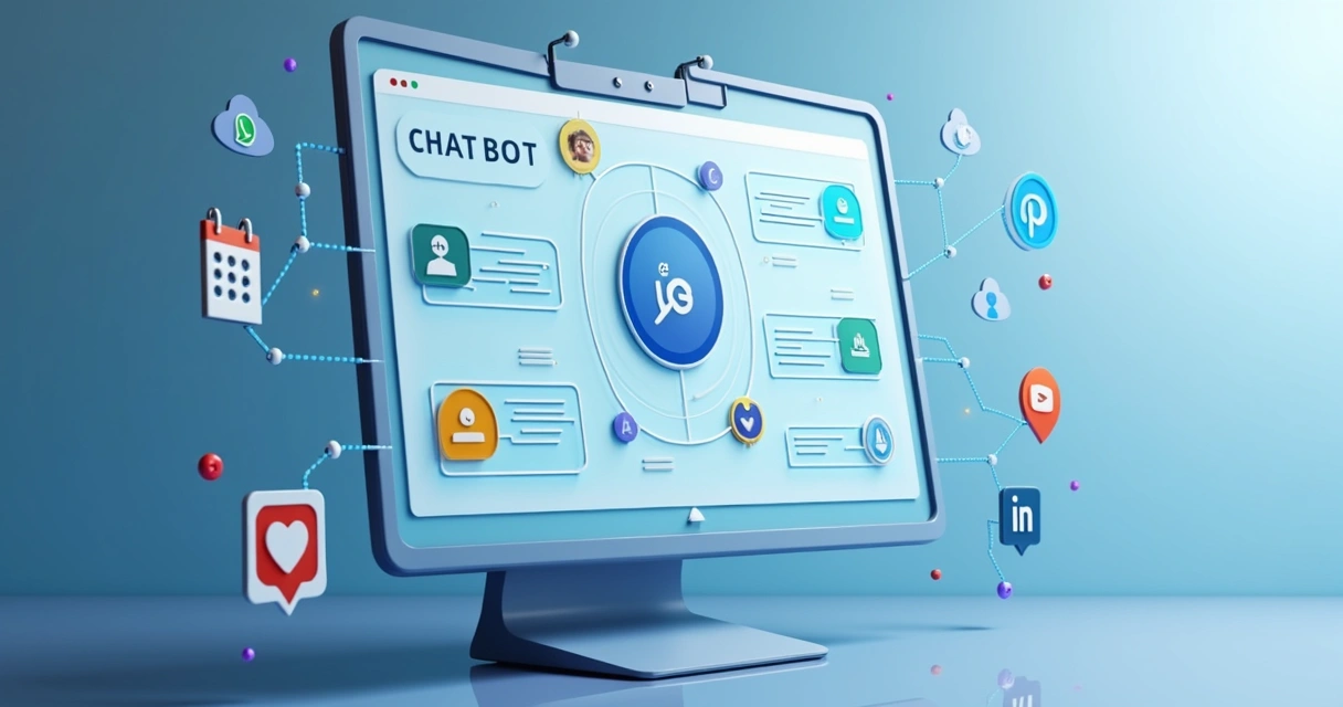 Interface de chatbot conectada a diferentes canais digitais