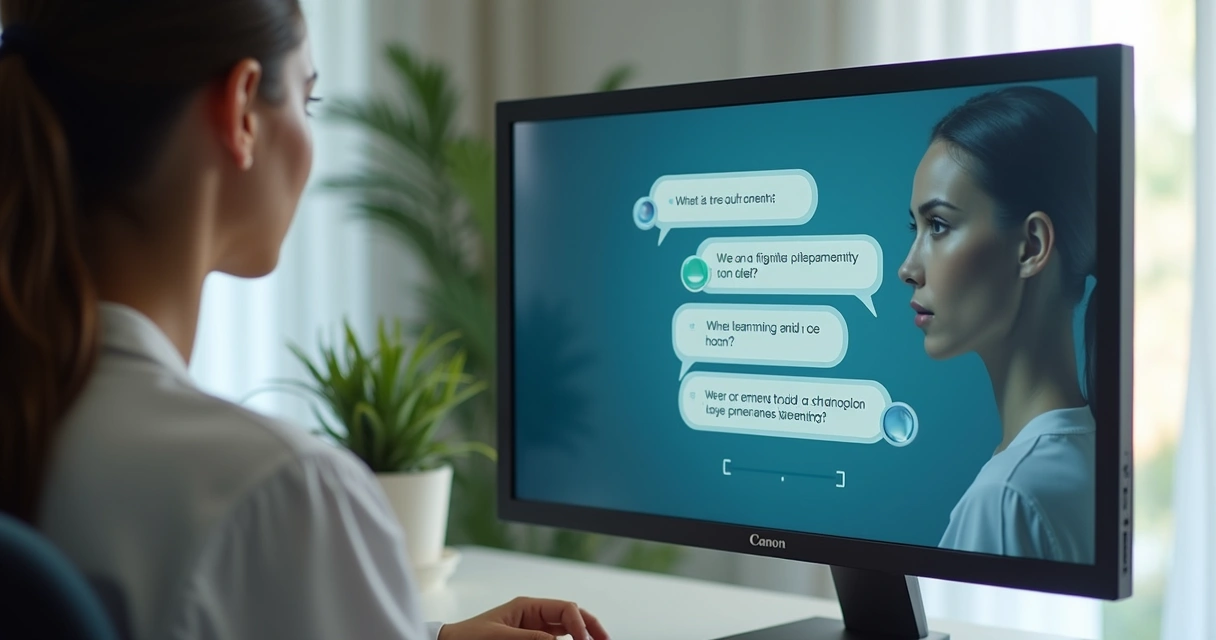 Chatbot atendendo pacientes no site da clínica 