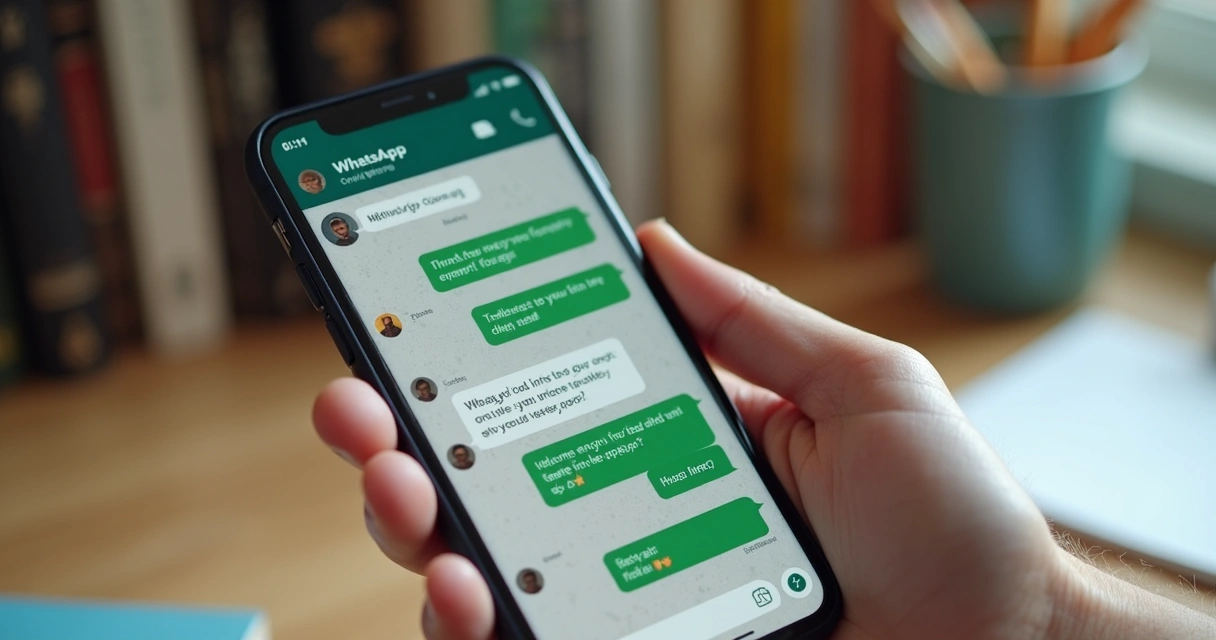 Tela de celular mostrando chatbot WhatsApp coletando feedback dos usuários 