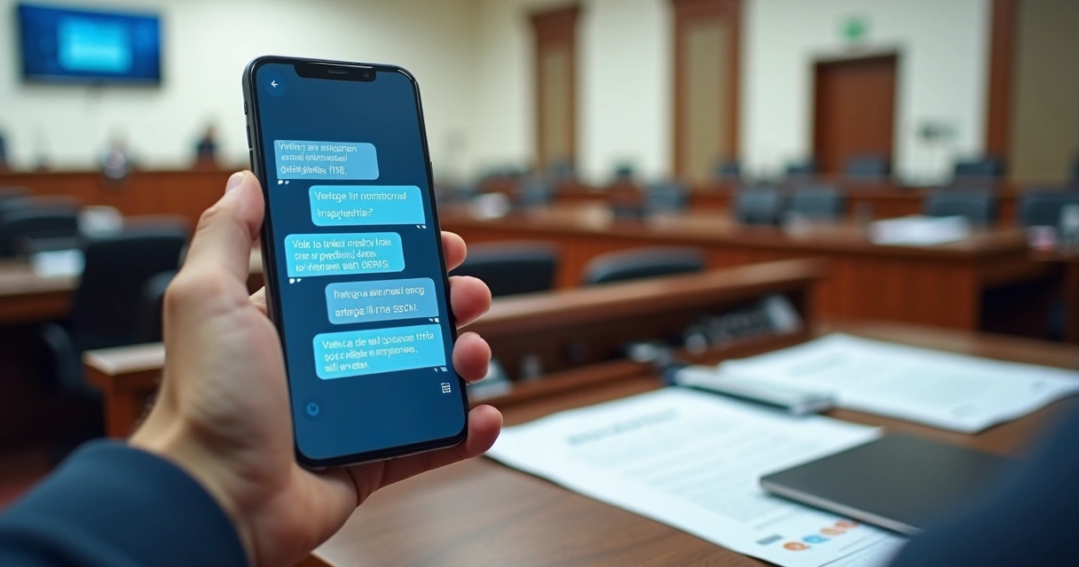 Tela de chatbot legislativo em celular durante consulta pública