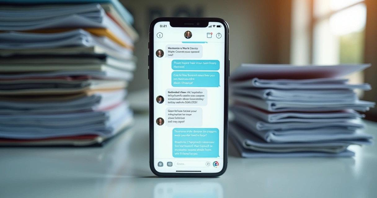 Chatbot trocando mensagens com clientes para coletar documentos 