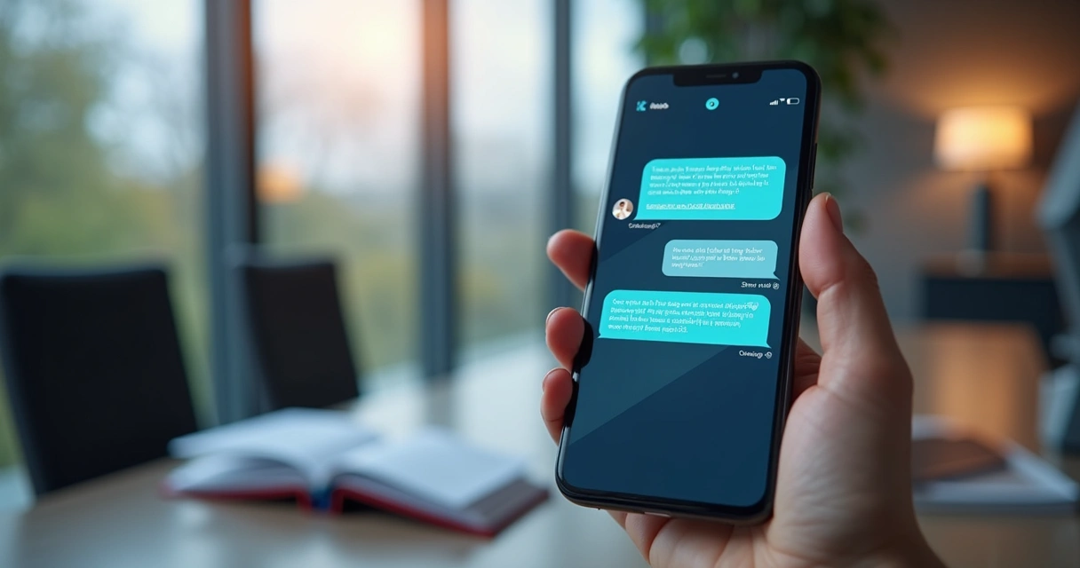 Digital assistant on smartphone screen responding to user text 