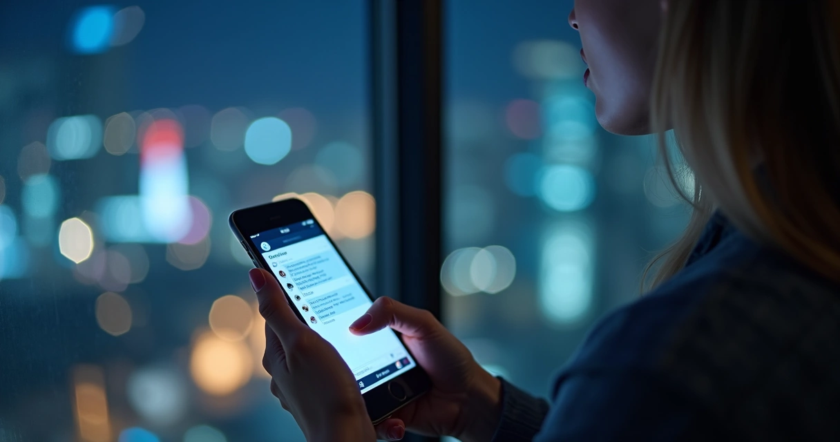 Customer interacts with AI chatbot on smartphone 