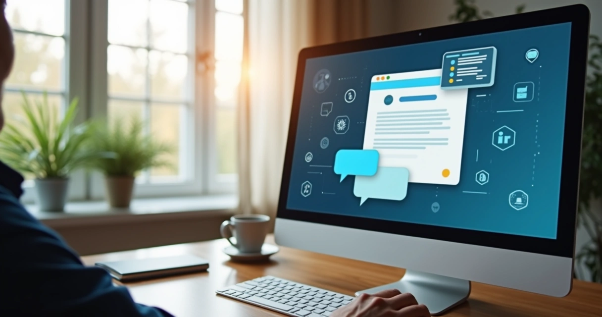 Chatbot interagindo com visitante em um blog 