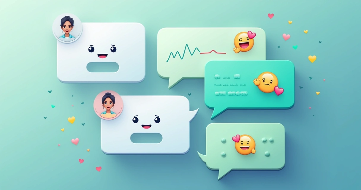 Presentación de IA humanizada saludando con emojis y voz personalizada 