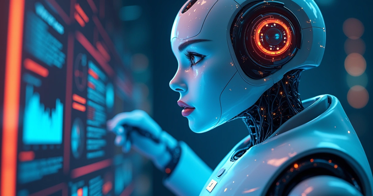 Chatbot de IA interagindo com usuário em site moderno 