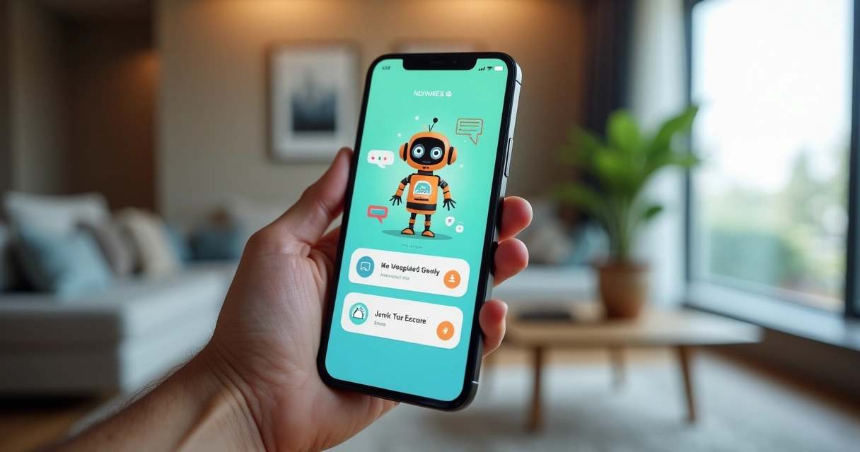 Chatbot inteligente conversando com morador de condomínio pelo celular 