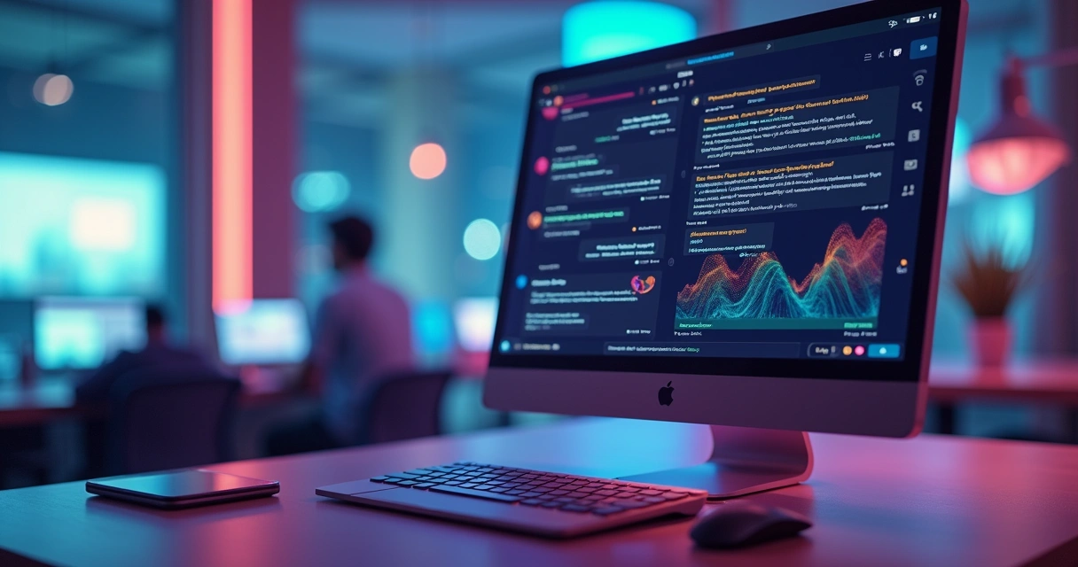 Assistente virtual ajustando linguagem e recomendações durante conversa com cliente em tela digital 