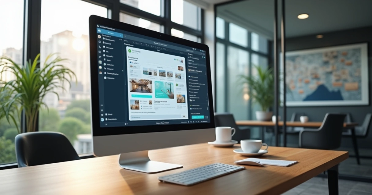 Chatbot virtual conversa com potencial cliente em tela de computador 