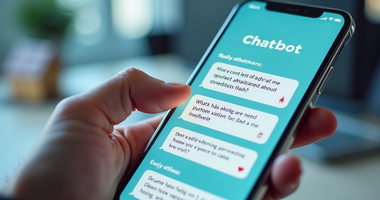Chatbot imobiliário em tela de smartphone 