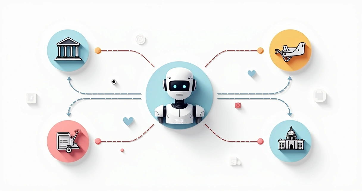 Infographic of industries using chatbots 