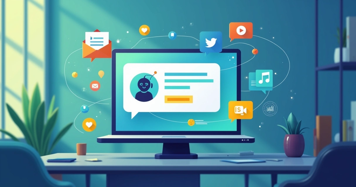 Chatbot exibindo integrações em diferentes canais de contato 