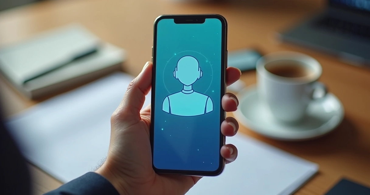Chatbot em tela de smartphone interagindo com cliente