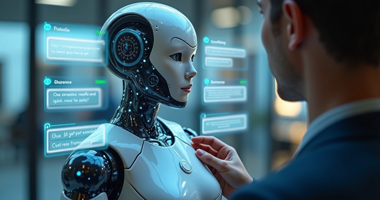 Chatbot inteligente em plataforma digital interagindo com cliente 