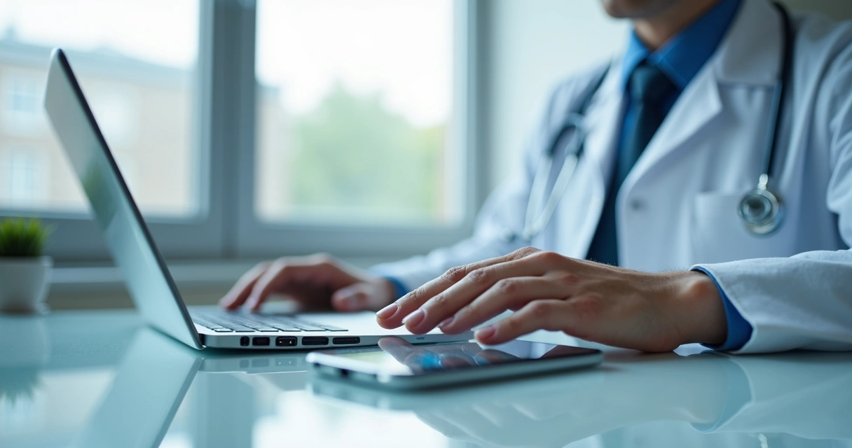 Chatbot médico interagindo com paciente em tela de smartphone 