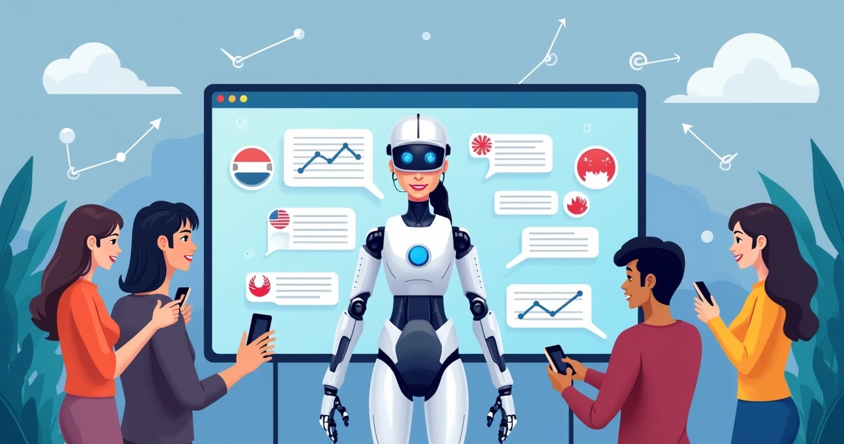 Chatbot político interagindo com eleitores diferentes em telas separadas
