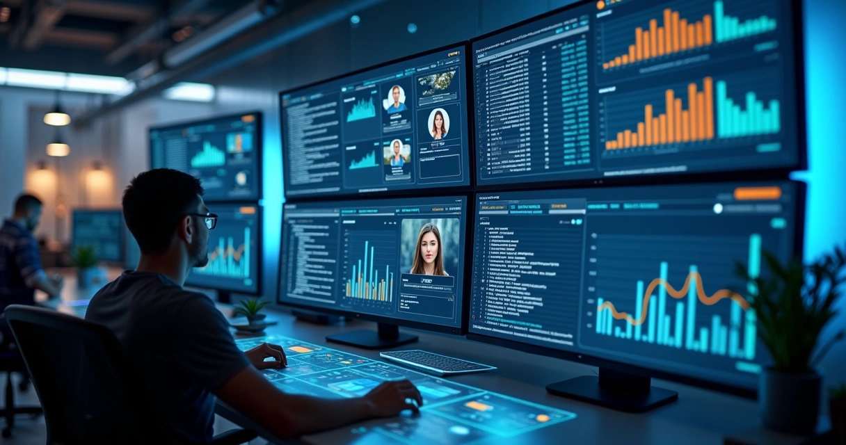 Interface de chatbot analisando dados em tempo real durante atendimento 