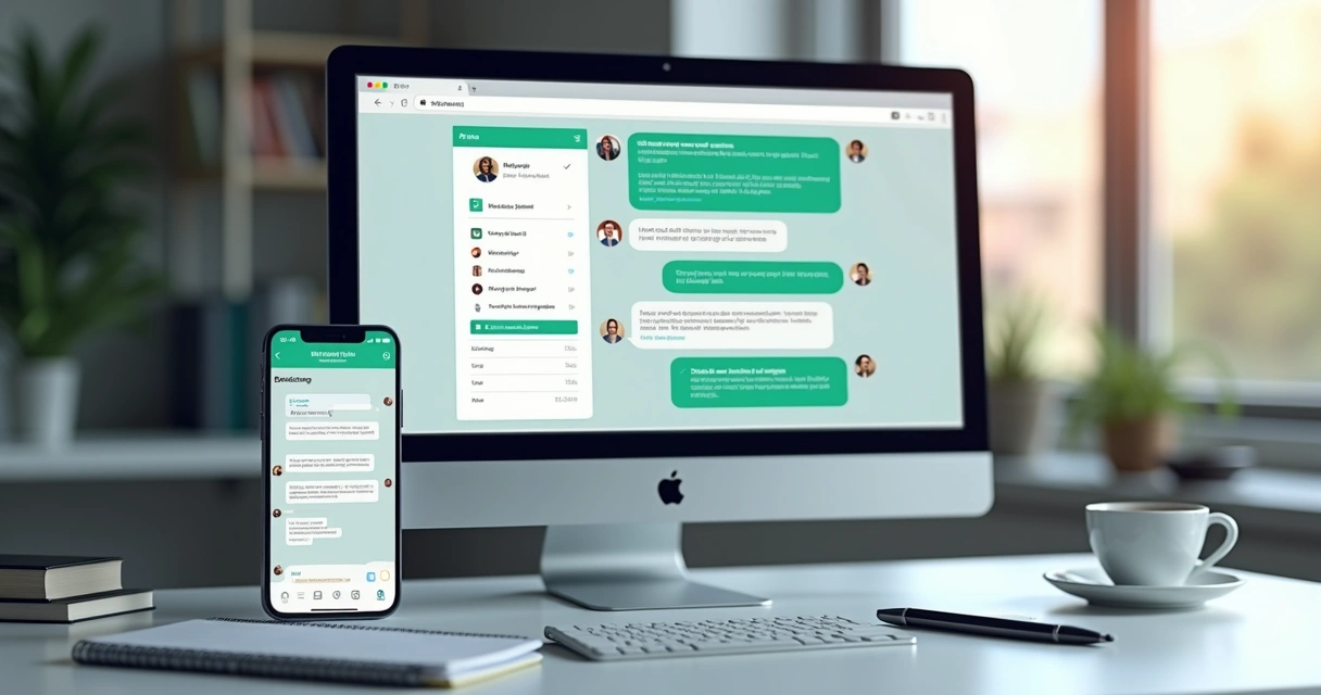 Interface digital exibindo chatbot automatizando agendamento em múltiplos canais de comunicação como WhatsApp, Instagram e site 