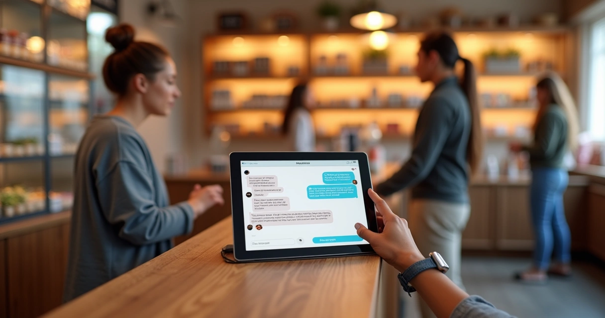 Chatbot atendendo clientes em loja pequena 