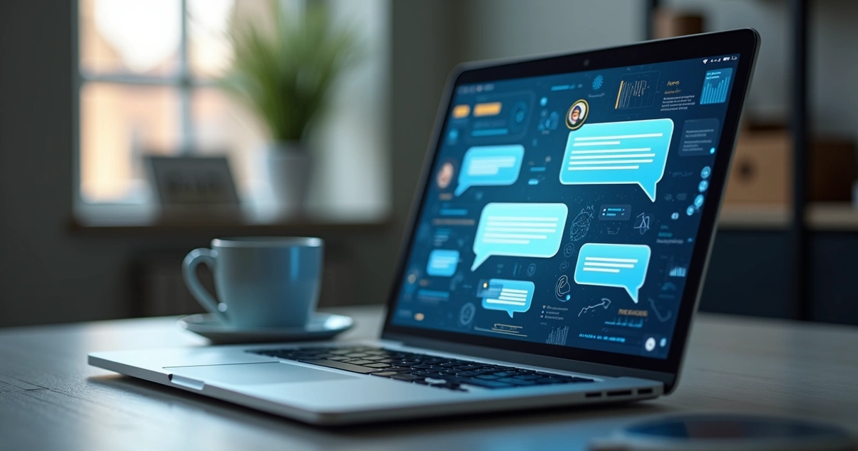 Atendimento personalizado com chatbot IA em uma tela 