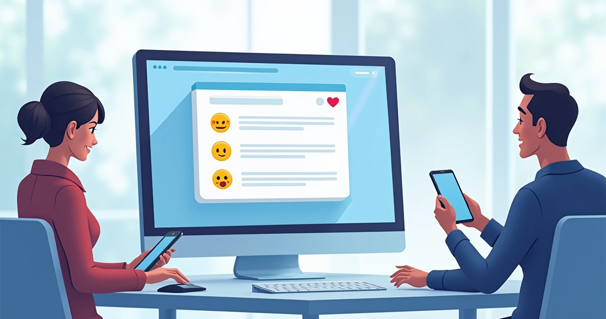 Tela de chatbot exibindo pergunta de pesquisa com ícones de avaliação