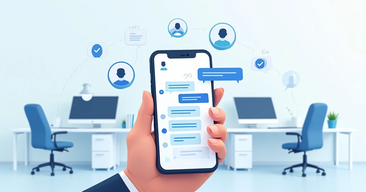 Chatbot em tela de smartphone enviando pesquisa de satisfação para cliente 