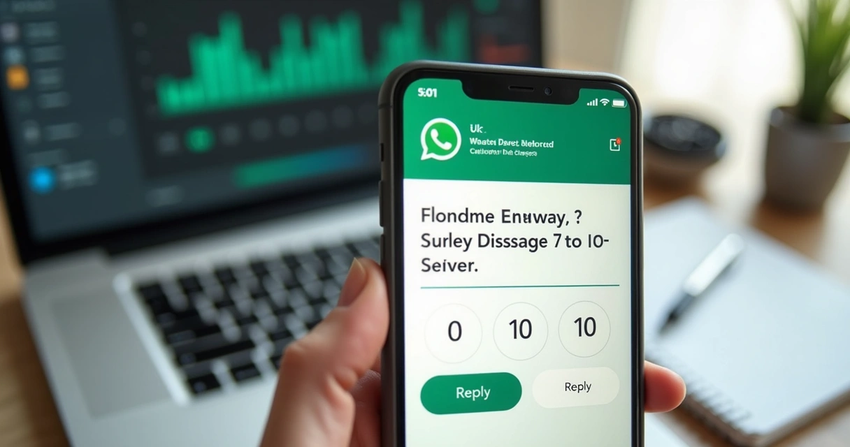 Tela de chatbot no WhatsApp com pesquisa de satisfação 