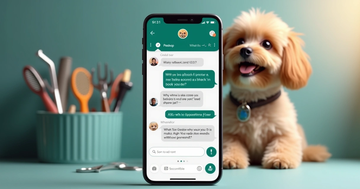 Chatbot no WhatsApp atendendo dúvidas de banho e tosa 
