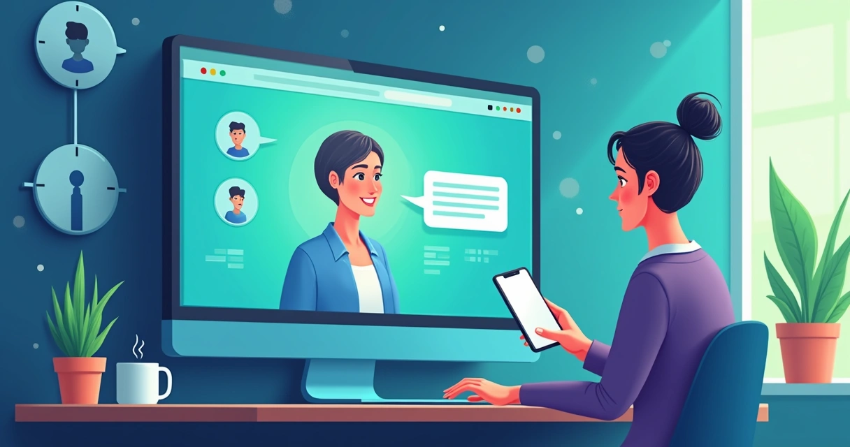 Interface amigável de chatbot conversando com cliente 