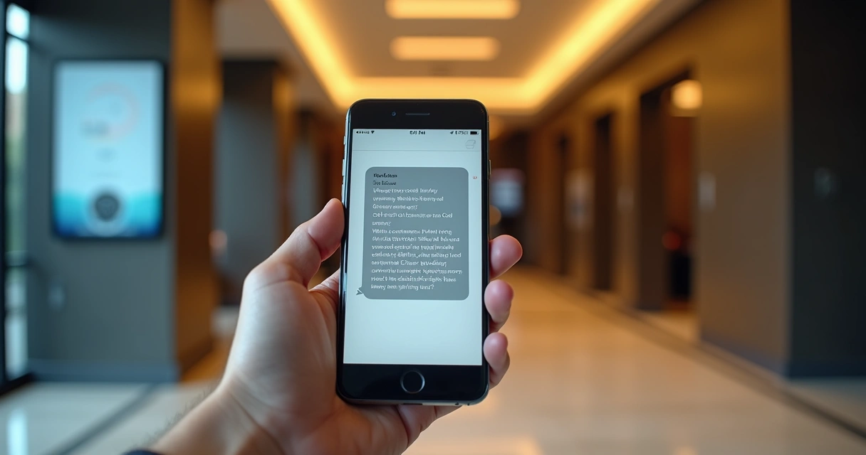 Chatbot para portaria de condomínio em uso no celular 