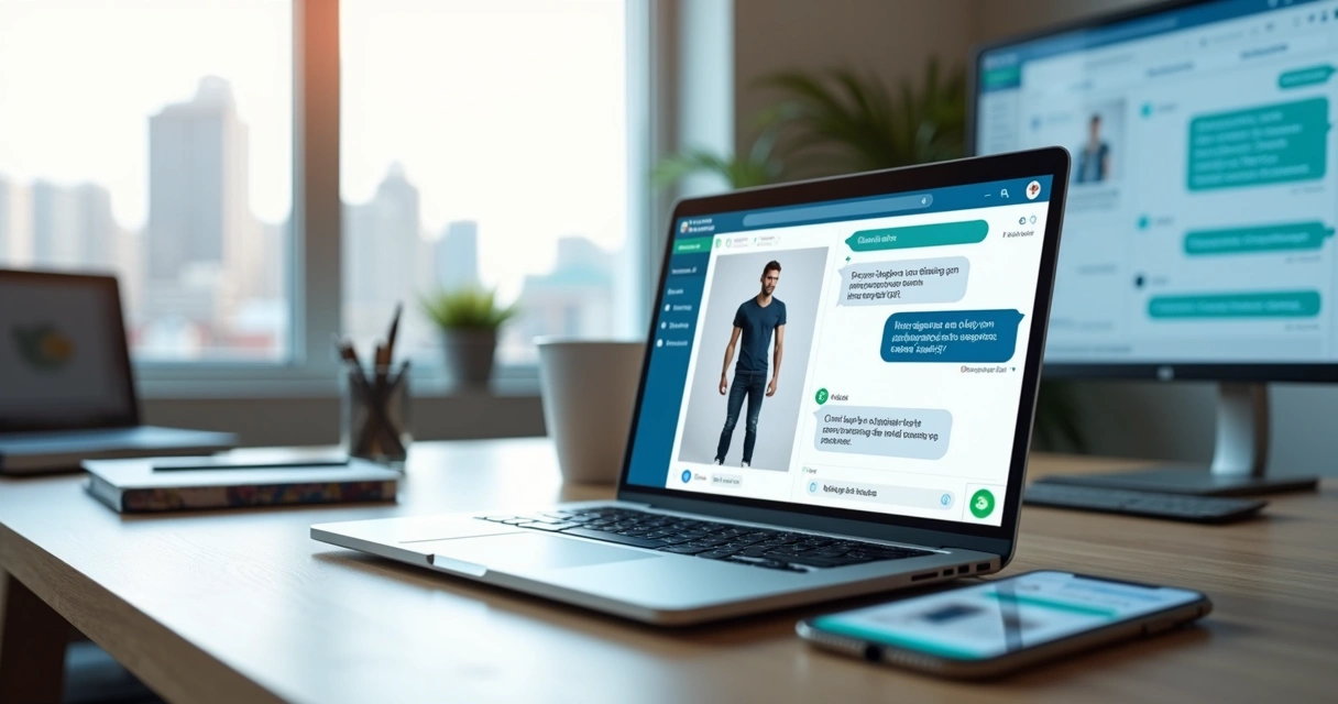 Tela de e-commerce com chatbot atendendo cliente na etapa de pré-venda 