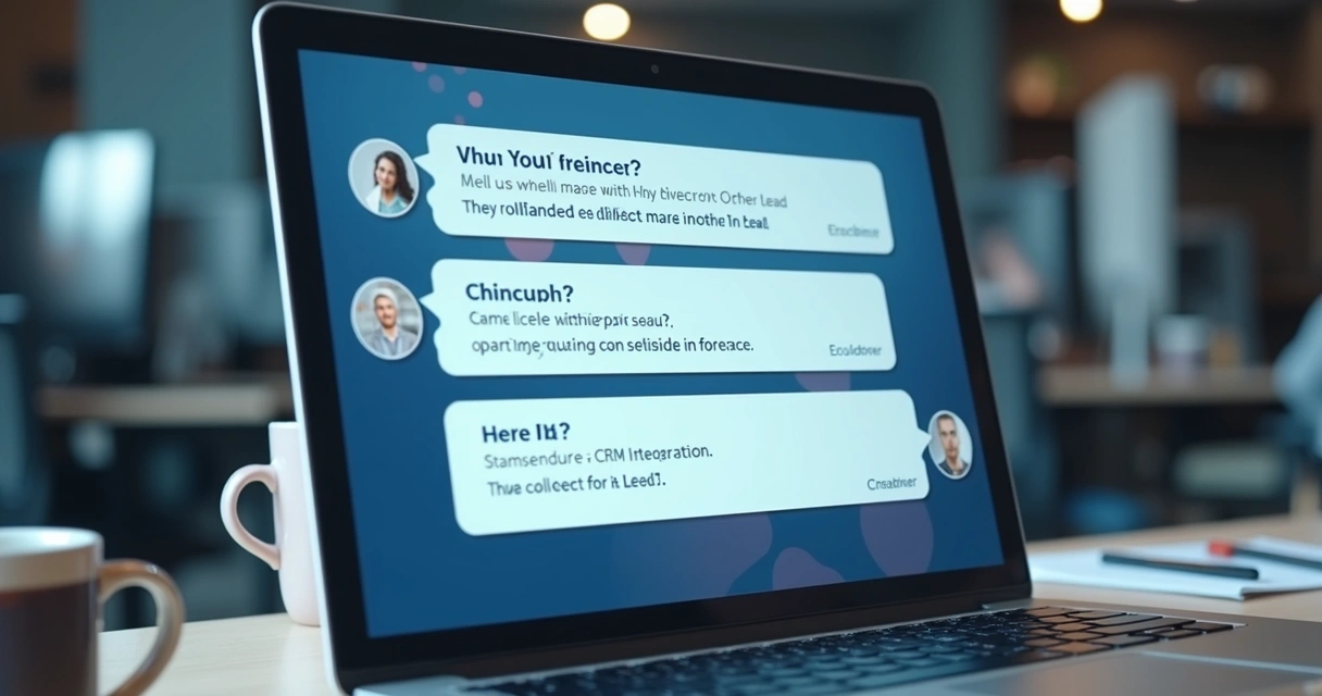 Chatbot conversando com visitante sobre produto e coletando dados na tela
