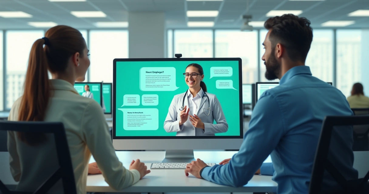 Assistente virtual ajudando no RH com onboarding e informações