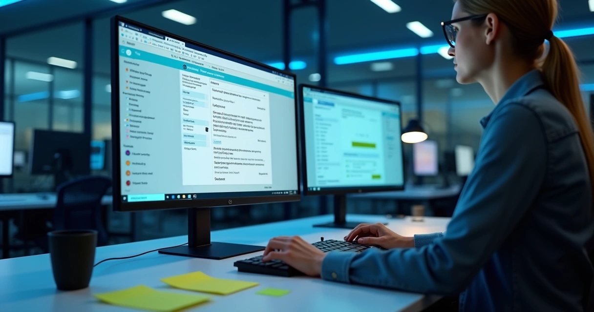 Chatbot atendendo chamado de TI em tela de computador