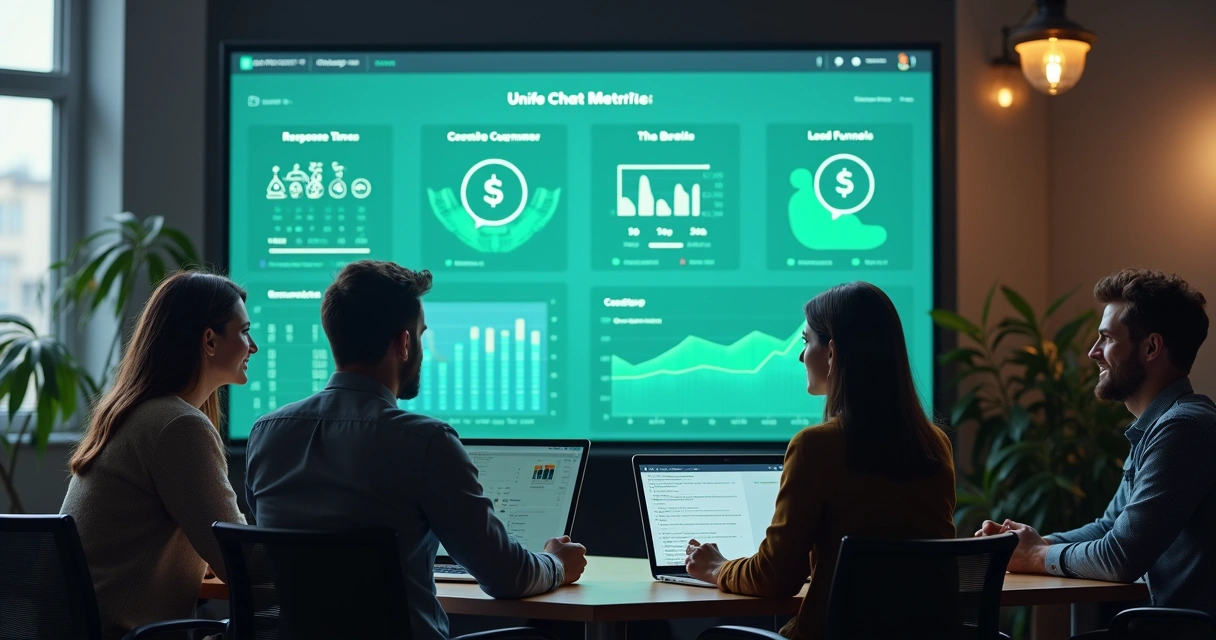 Equipe analisando dados de atendimento centralizado em tela