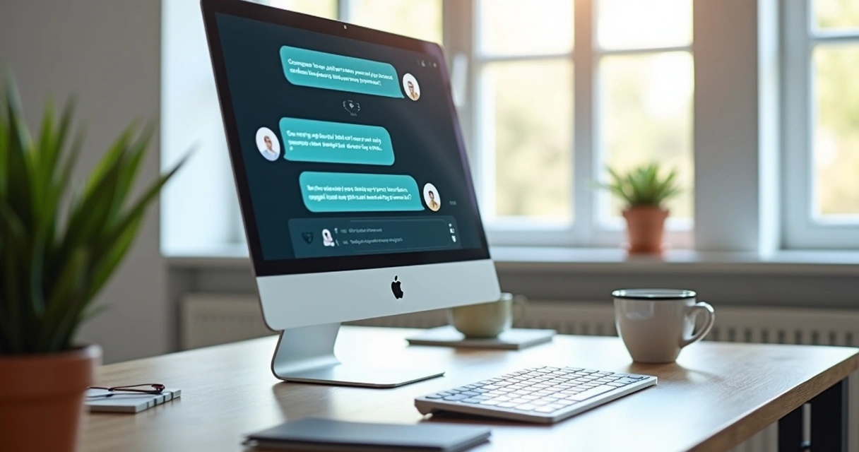 Chatbot virtual em computador de mesa 
