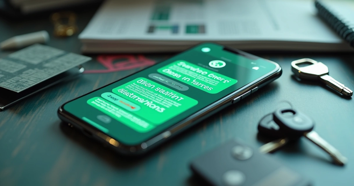 Chatbot respondendo dúvidas sobre carros em um smartphone. 
