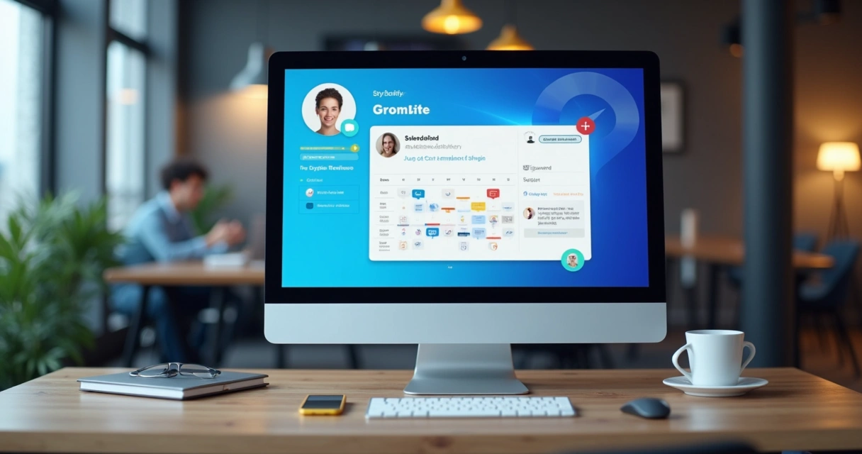 Chatbot atendendo cliente em tela digital 