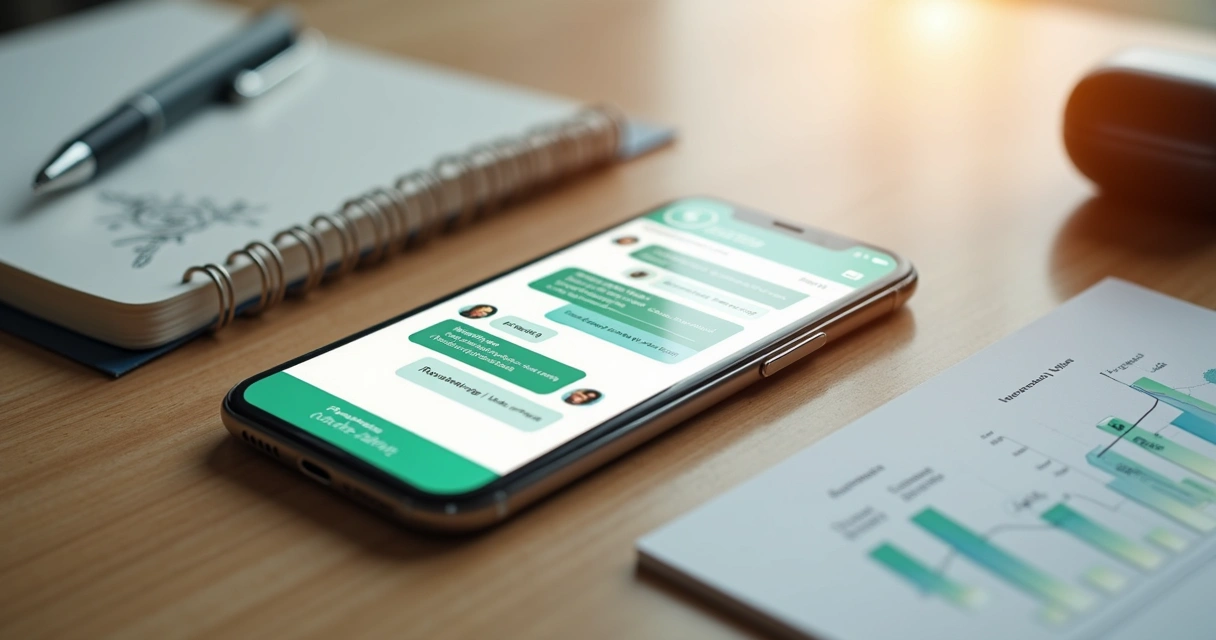 Tela de celular exibindo funil de vendas com conversas automatizadas no WhatsApp 