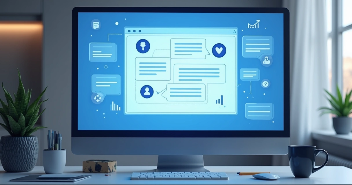 Chatbot de IA conversando com visitante no site de empresa B2B