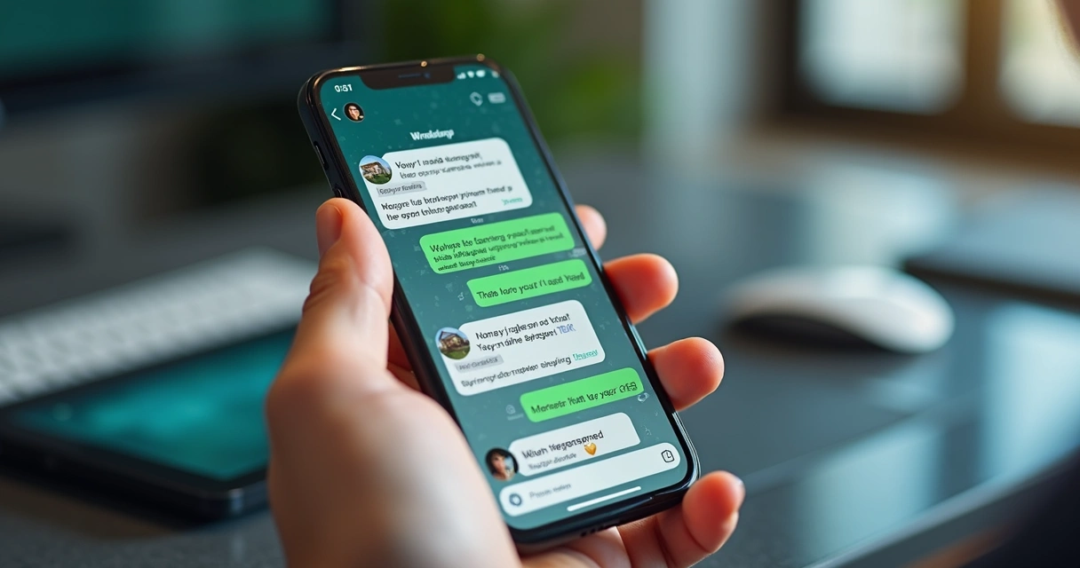 Chatbot imobiliário no WhatsApp em tela de celular